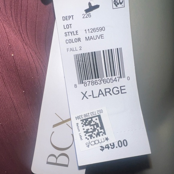 BCX Metallic Mauve Tiered Mini Dress **NWT** - Picture 5 of 6